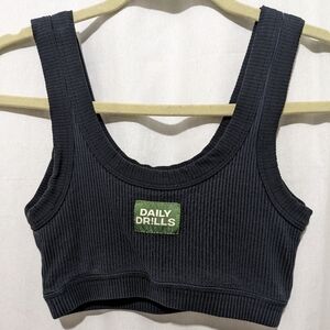 Daily Drills Logo Ribbed Sports Bra